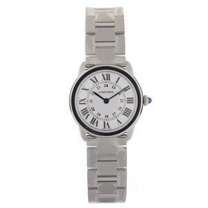 Unworn Cartier Ronde Solo 3601 White Roman Dial 29mm Steel Ladies Watch